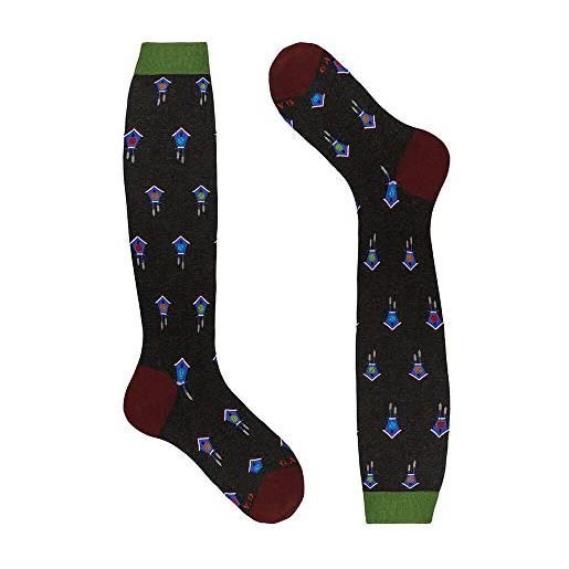 Gallo calze uomo in cotone fantasia orologi a cucù art. Ap508563 colore lavagna taglia unica 40-45