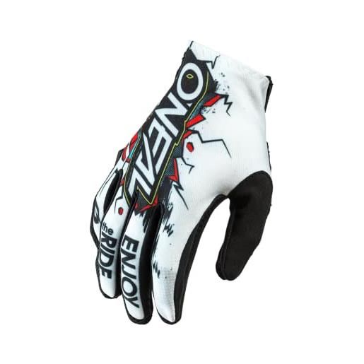 O'NEAL | guanto da ciclismo e motocross | mx mtb dh fr downhill freeride | materiali durevoli e flessibili, palmo ventilato | matrix glove villain | unisex | nero bianco | taglia l