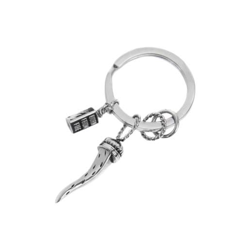 NADIR portachiavi marlù 33pc003-n acciaio silver con corno portafortuna