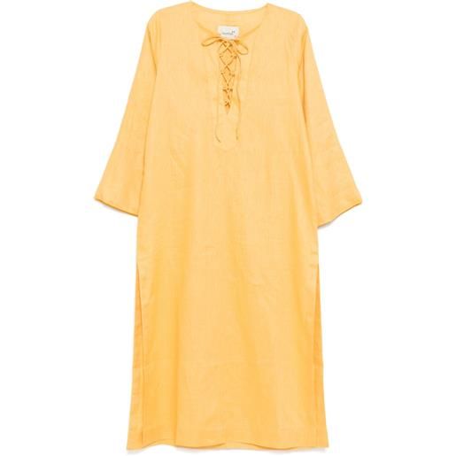Bambah abito in lino con nodo - giallo
