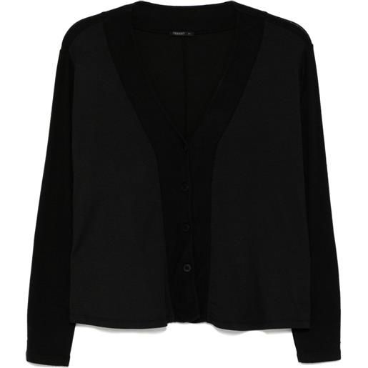 Transit cardigan con inserti - nero