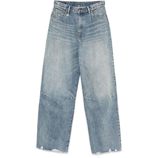 R13 jeans wayne a gamba ampia - blu