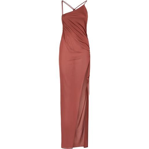 BLUMARINE vestito lungo in viscosa e crepe