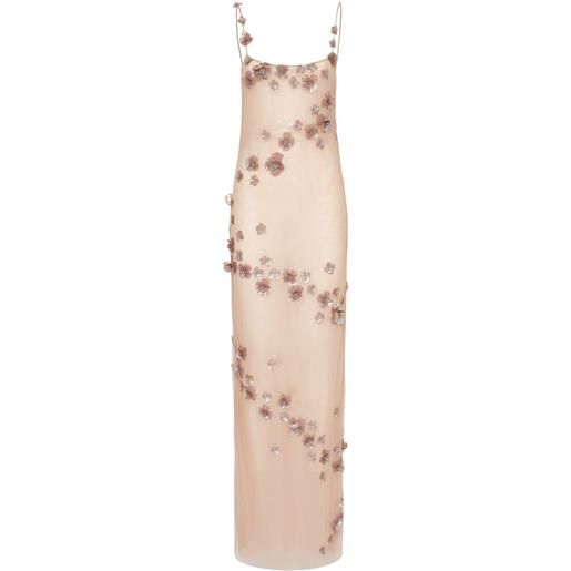 BLUMARINE vestito lungo in tulle con ricami
