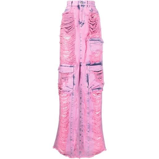 GCDS gonna lunga con frange - rosa