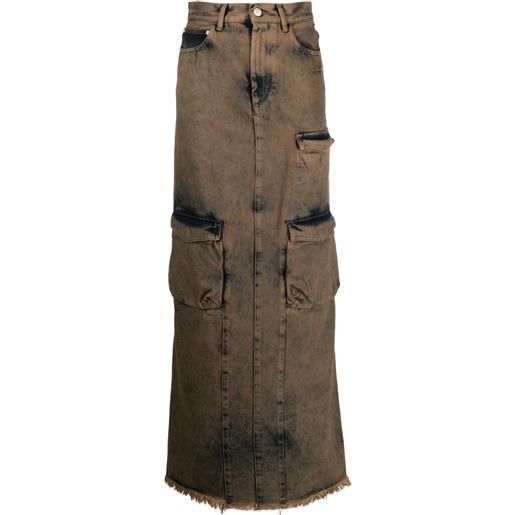 GCDS gonna cargo lunga denim - marrone