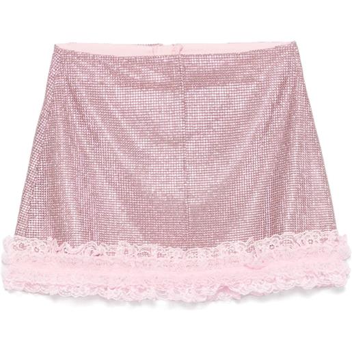 Self-Portrait minigonna con decorazione - rosa