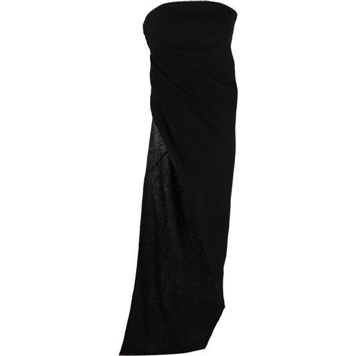 Rick Owens top asimmetrico senza spalline - nero