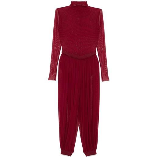 Atu Body Couture set con pantaloni in rete - rosso