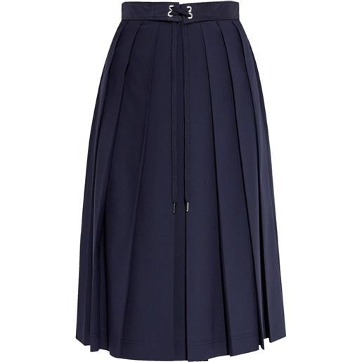 Moncler gonna midi plissé - blu