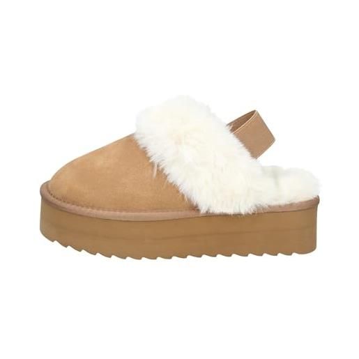 Colors of California hc. Ywpla07 tanganica mammuttini per donna in nabuk con pile zeppa bassa (taglia 36)