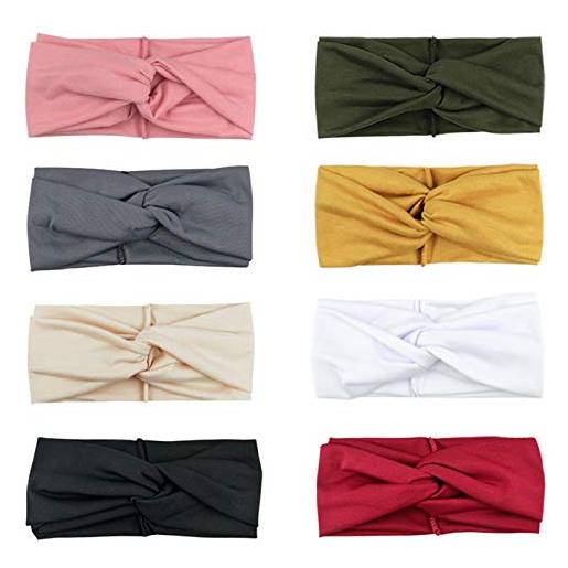 DRESHOW 8 pezzi fasce per capelli boho stile criss cross turbante fascia accessori cerchietti per donna ragazze