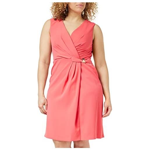 Gina Bacconi abito e fibbia in crêpe elasticizzato vestito da cocktail, arancione e rosso, 44 donna