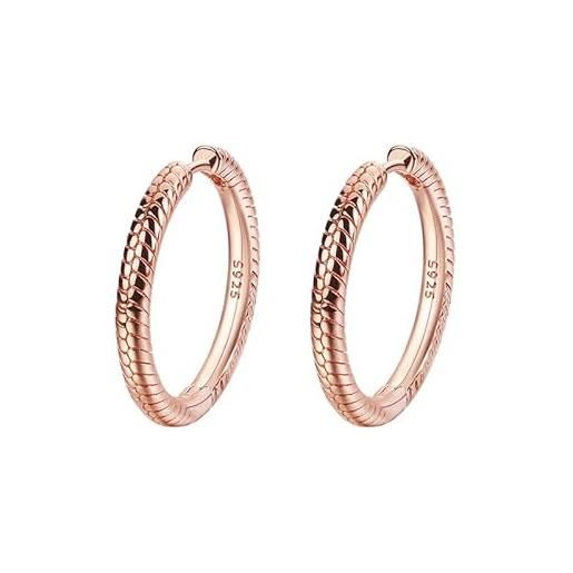 LES FOLIES DI PAOLA GRIECO orecchini cerchi snake rosè in argento 925 - les folies per pandora