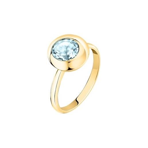 Morellato anello donna in argento 925‰ riciclato con pietra azzurra, collezione tesori eterni