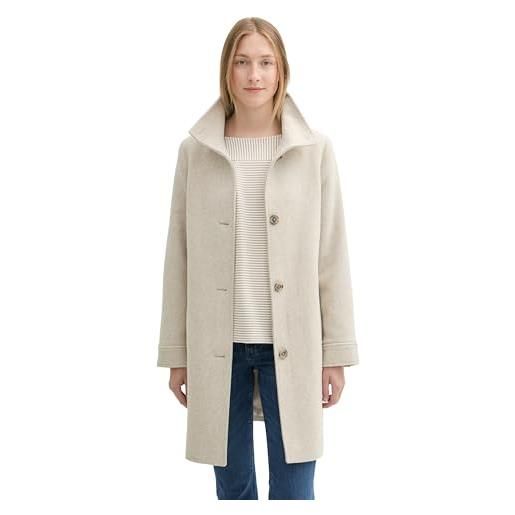 TOM TAILOR 1042902 cappotto, 35923-struttura in twill avorio, xxl donna