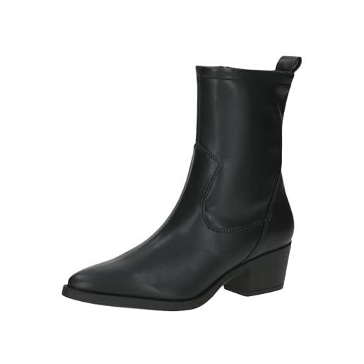 CAPRICE stivali da donna con tacco con cerniera vegani, nero (black stretch), 37 eu