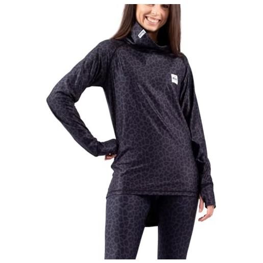 Eivy icecold top camicia yoga, nero leopardato, eur l/asia xl donna