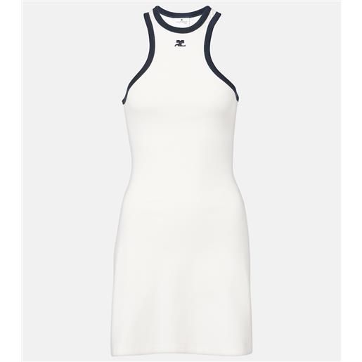 Courreges courrã¨ges abito corto scuba in jersey di cotone