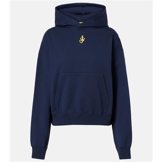 JW Anderson felpa cropped anchor con cappuccio