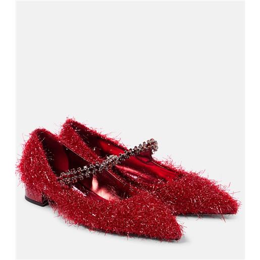 Jimmy Choo ballerine bing con tinsel e cristalli