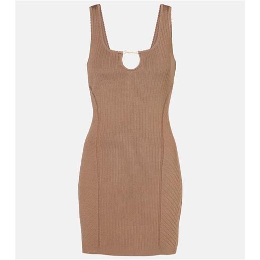 Jacquemus abito corto sierra in maglia a coste