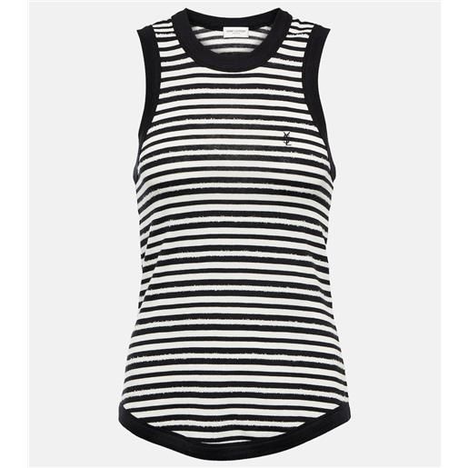 Saint Laurent tank top cassandre in jersey a righe