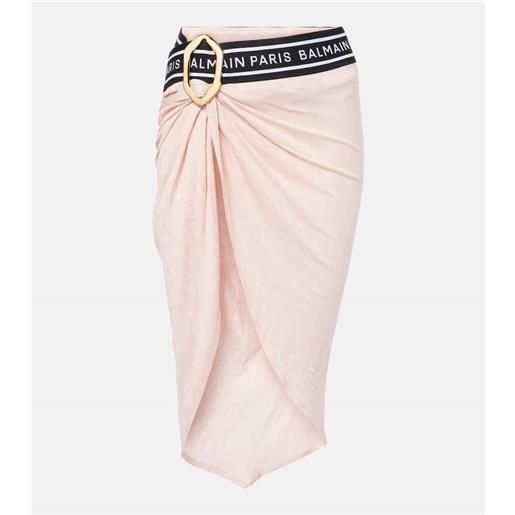 Balmain pareo in maglia di misto cotone