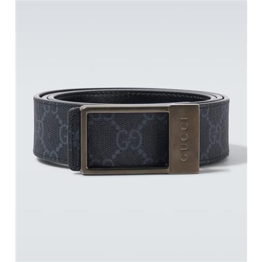 Gucci cintura reversibile in pelle e canvas gg