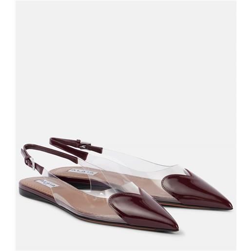 Alaia alaã¯a ballerine slingback le cåur in vernice e pu