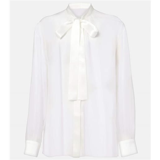 Dolce&Gabbana camicia in chiffon di seta con fiocco