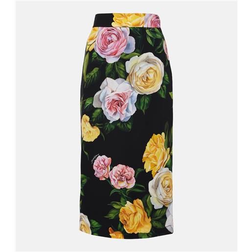 Dolce&Gabbana gonna midi in charmeuse di misto seta