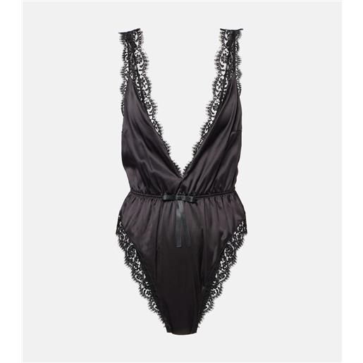 Dolce&Gabbana body in raso di misto seta con pizzo