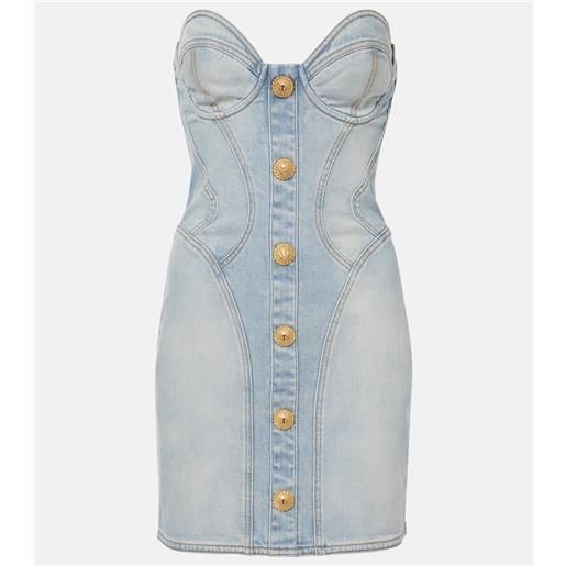 Balmain abito bustier di jeans