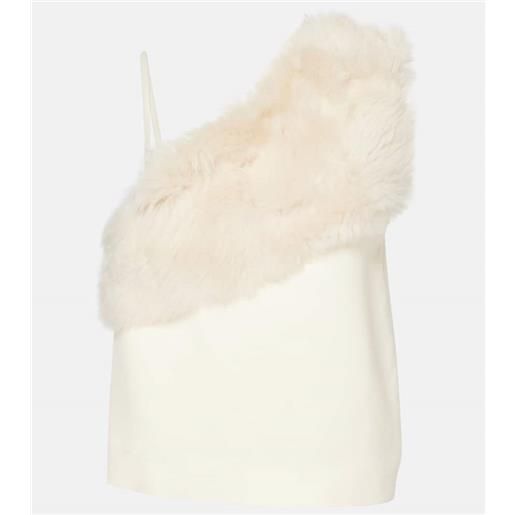 Toteme top monospalla in cady con shearling