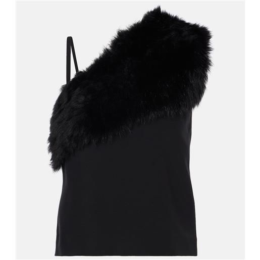 Toteme top monospalla con shearling