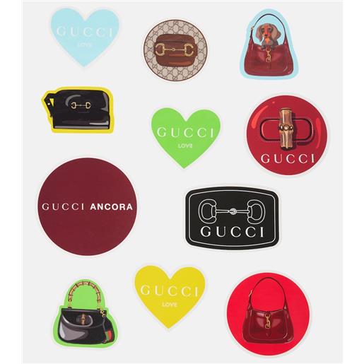 Gucci set di 11 stickers per bagaglio