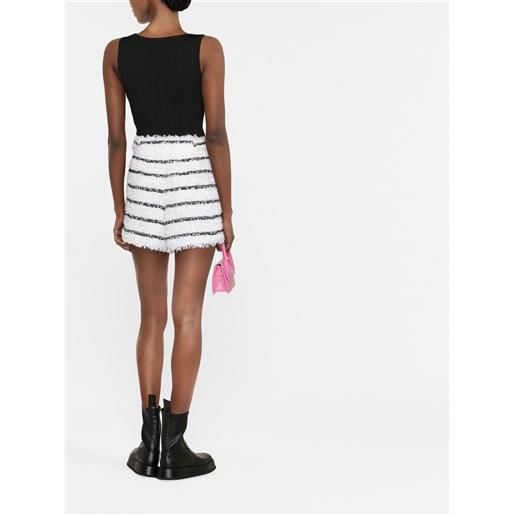 Balmain shorts in tweed a righe - bianco