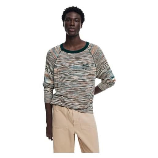 Desigual man knit-maglietta a maniche lunghe t-shirt, bianco, xl uomo