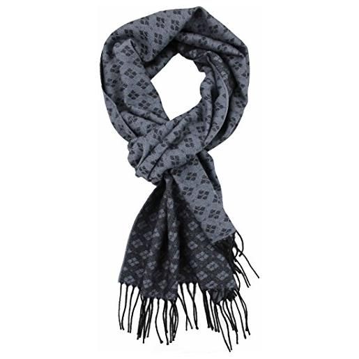 Rotfuchs sciarpa da uomo unisex winter & warm doubleface & square grigio antracite lana 38 x 180 cm made in germany