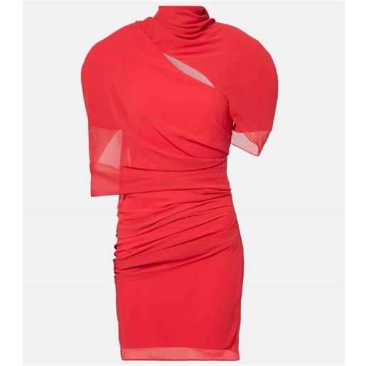 Jacquemus abito corto castagna in chiffon