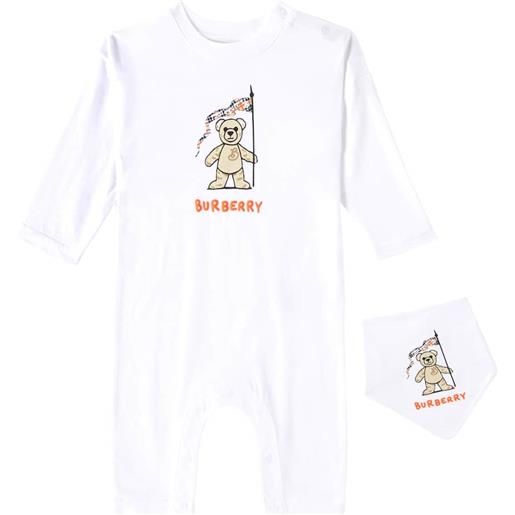 Burberry Kids tutina e bavaglino in jersey di cotone