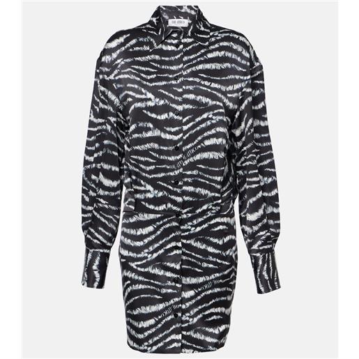 The Attico abito chemisier silvye in raso con stampa