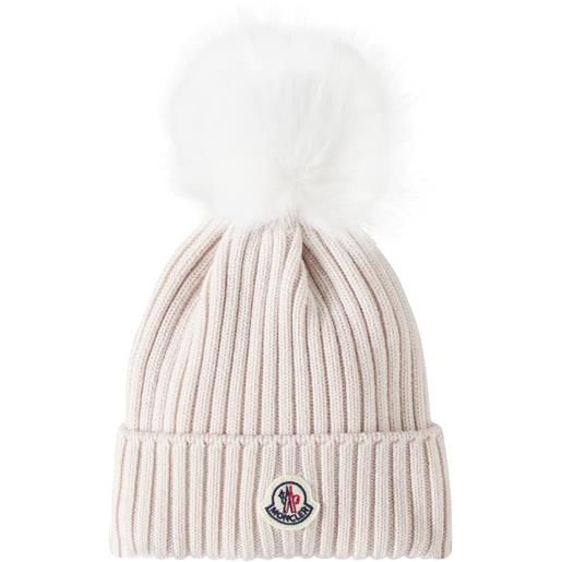 Moncler Enfant berretto in maglia di lana a coste