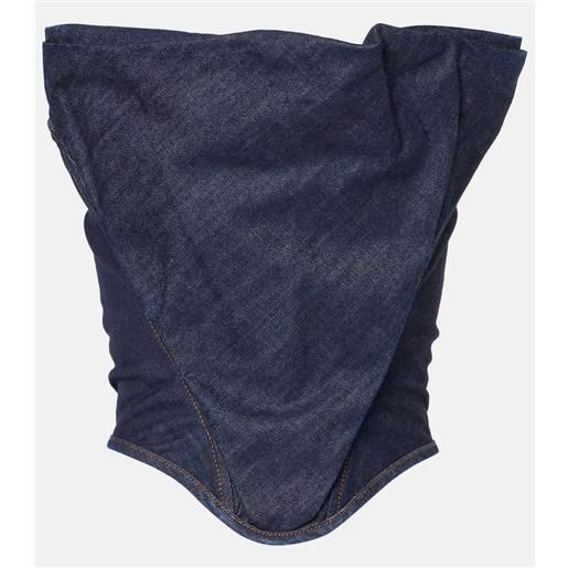 Magda Butrym top stile corsetto re25 in denim
