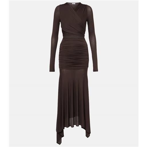 The Attico abito midi asimmetrico con ruches