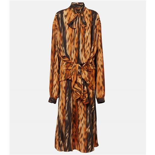 Balenciaga abito midi in crãªpe con stampa