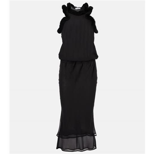 The Attico abito midi con shearling