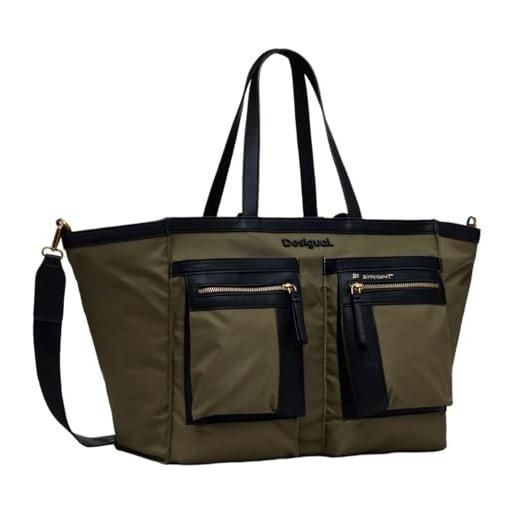 Desigual bag, accessori borsa shopping nylon donna, verde, one size