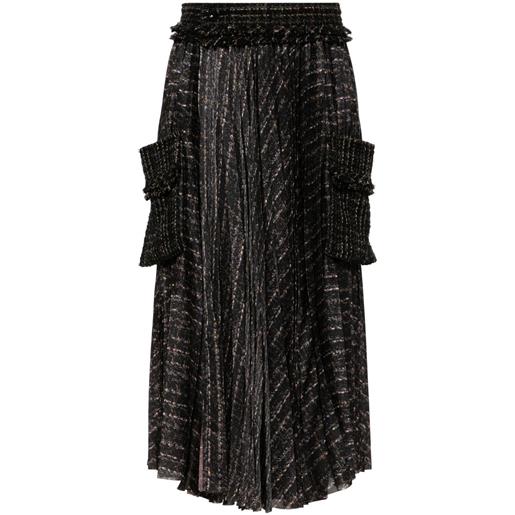 sacai gonna con stampa astratta - nero